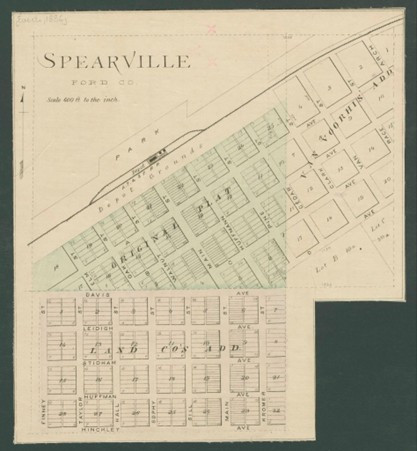 Atlas map of Spearville, 1887. (Kansas Historical Society)